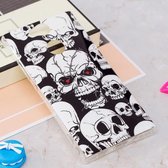 Voor Sony Xperia XA2 Noctilucent Red Eye Skull Pattern TPU Soft Back Case Beschermhoes