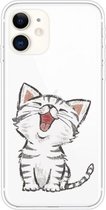 Voor iPhone 11 patroon TPU beschermhoes (lachende kat)
