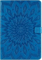 Voor iPad 10.2 / Pro 10.5 / Air 2019 Pressed Printing Sun Flower Pattern Horizontale Flip lederen tas met houder & kaartsleuven & portemonnee (blauw)