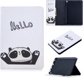 Voor Amazon Kindle Fire HD8 (2020) Gekleurde tekening patroon Horizontale flip lederen tas met houder & kaartsleuven & portemonnee (Hallo Panda)