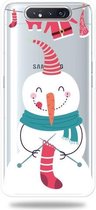 Voor Galaxy A80 Trendy Cute Christmas Patterned Clear TPU Beschermhoes (Sock Snowman)
