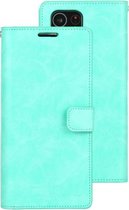 Voor Samsung Galaxy S21 Ultra 5G GOOSPERY Mansoor Series Crazy Horse Texture Horizontale Flip lederen tas met beugel & kaartsleuf & portemonnee (mintgroen)