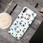 Mode Zachte TPU Case 3D Cartoon Transparante Zachte Siliconen Cover Telefoon Gevallen Voor Galaxy A50 (Facial Bear)