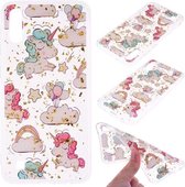 Cartoon patroon goudfolie stijl Dropping Glue TPU zachte beschermhoes voor Galaxy A10 (pony)