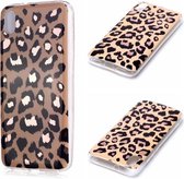 Voor Xiaomi Redmi 7A Plating Marble Pattern Soft TPU beschermhoes (Leopard)