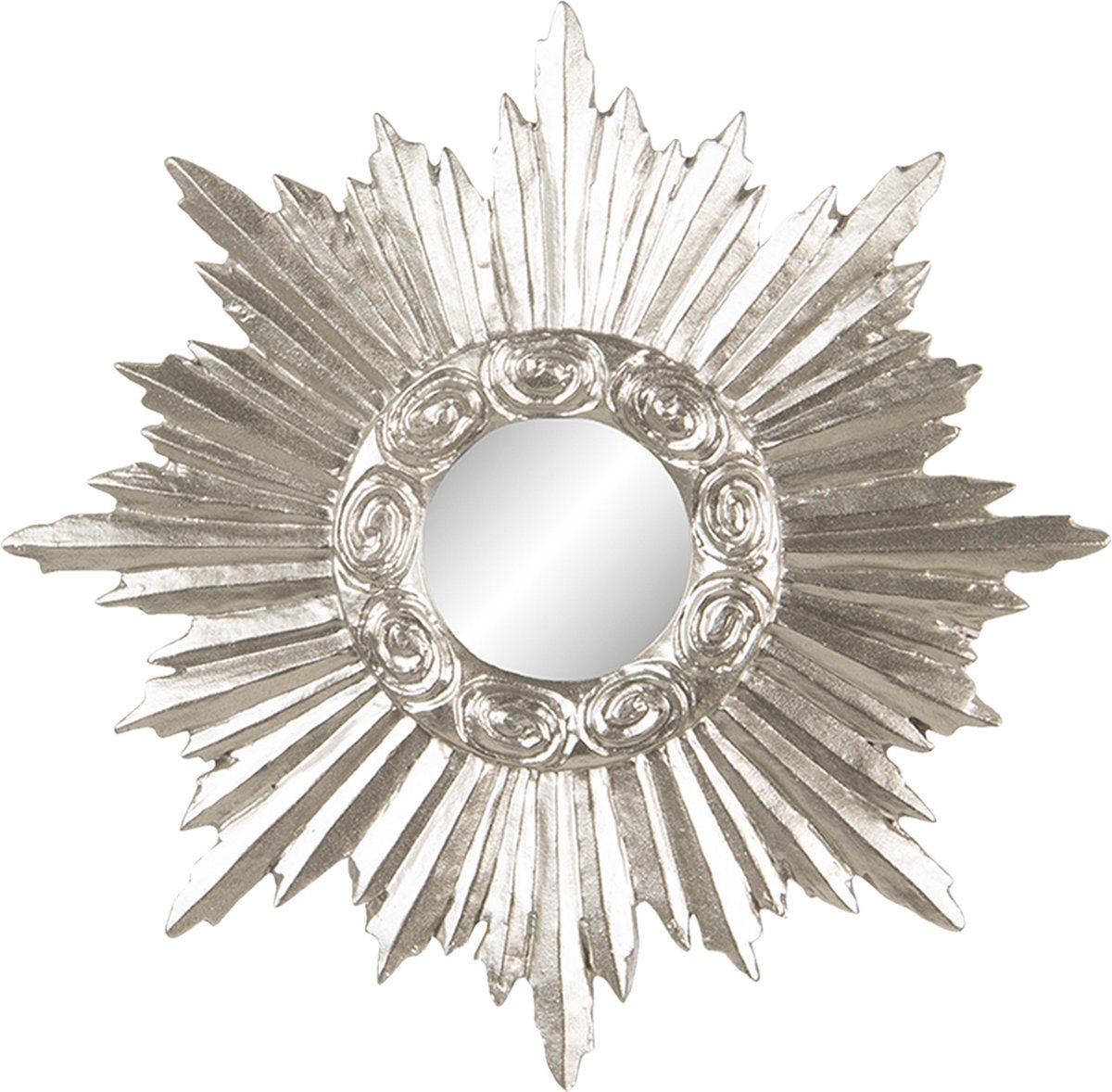 Spiegel 19x19 cm Zilverkleurig Kunststof Glas Rond