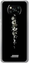 6F hoesje - geschikt voor Xiaomi Poco X3 Pro -  Transparant TPU Case - White flowers in the dark #ffffff