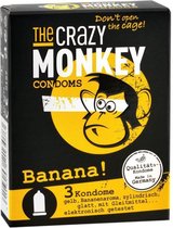 The Crazy Monkey Condooms Banana! Geel