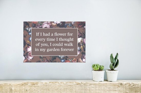 Affiche Fleurs - Paroles - Rose - 30x20 cm