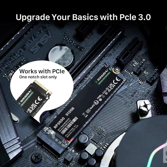 Interne SSD - M.2 Opslag - Computer Upgrade - PCIe Gen3x4 Snelheid - 512GB - Zwart — afbeelding 3