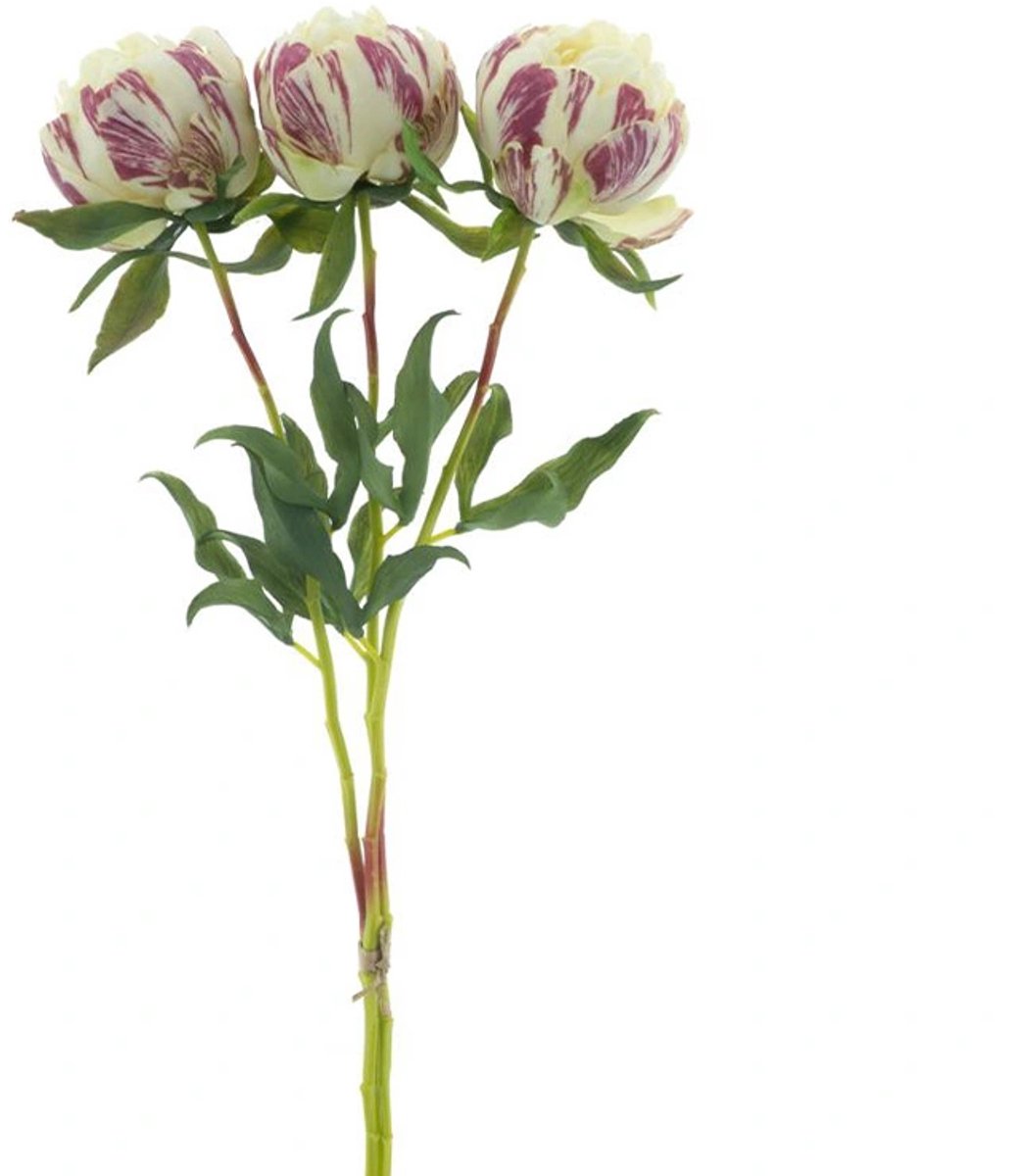 Kunstbloem Paeony Marlie Bundle Crème - 63 cm