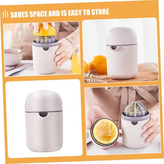 Sapcentrifuge - Citroenpers - Handmatige citruspers - 9,3 x 13,3 cm - Draagbaar - Herbruikbaar - Twee gebruiksstanden - Fruitpers - Handmatig persen - Keukengadget - Tarwe van Merkloos — afbeelding 4