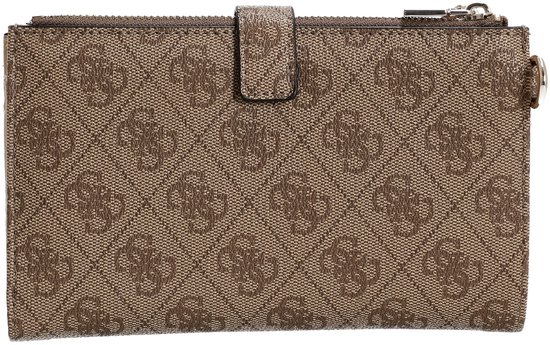 GUESS porte-monnaie Laurel II SLG Double Zip Organizer Latte Logo beige
