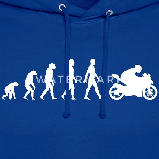 Motorrijder Evolutie Met Sportieve Biker Hoodie Unisex