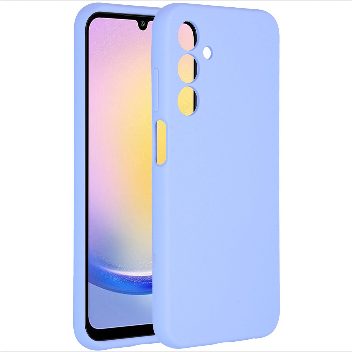 Accezz Hoesje Geschikt voor Samsung Galaxy A25 Hoesje Siliconen - Accezz Liquid Silicone Backcover - Paars