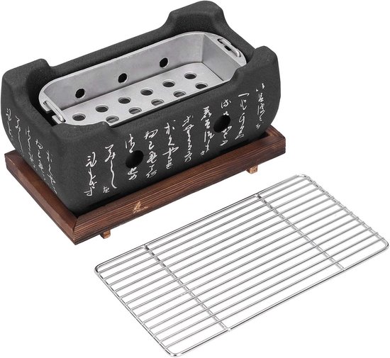 Mini Huishoudelijke Aluminium Houtskool Grill - BBQ Grill Accessoires - Draagbare Voedselplaat Gereedschap - Ronde Aluminium Hibachi Tool voor Kamperen en Binnengebruik van MINI — afbeelding 4