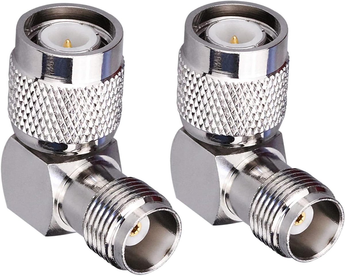 CSGoods - Coaxiale adapter 90 graden haakse connector voor antenne - Set van 2 - TNC mannelijk naar TNC vrouwelijk