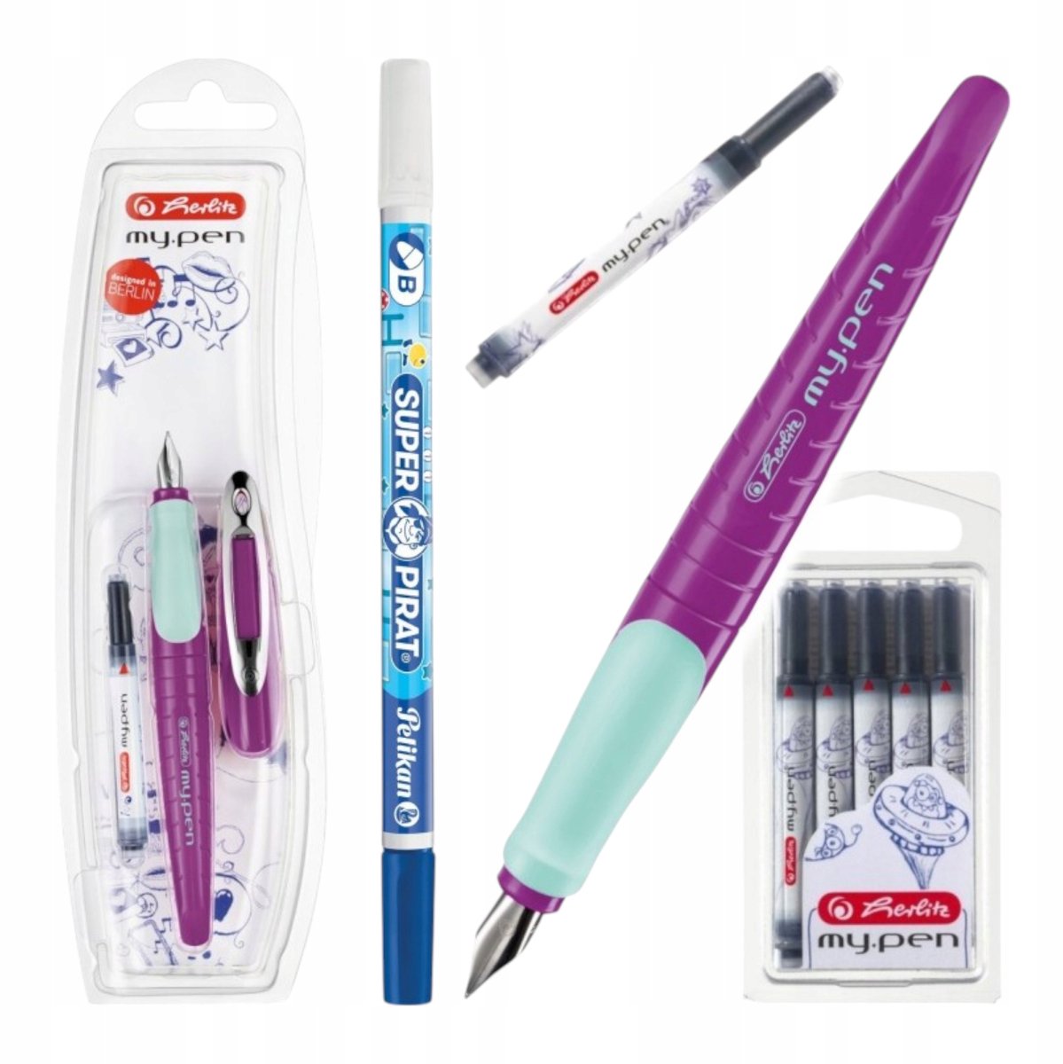 Herlitz MY.PEN vulpen set paars - school & schrijven