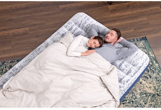 Bestway - Luchtbed - 2-Persoons - 152×203×30 cm - Blauw - Met Ingebouwde Elektrische Pomp - Incl. 3-in-1 Opbergtas - 2-persoons Luchtbed - Luchtbed Met Pomp - Binnen Gebruik - Comfortabel Luchtbed - Luchtbed Met Kussen van Merkloos — afbeelding 5