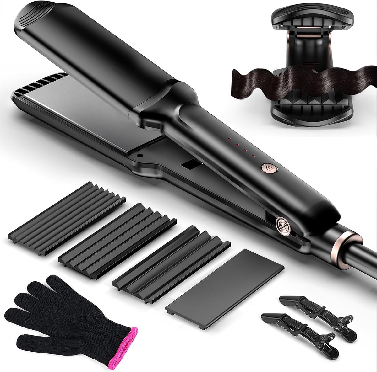 Krultang en Stijltang met 4 Interchangeable Platen en Ionische Keramische Coating