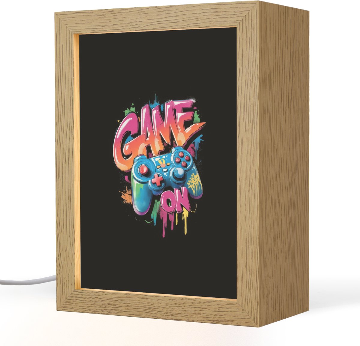 Nachtlampje 15x20 cm - Kinder lampje - Illustratie - Graffiti - Kleurrijk - Controller - T