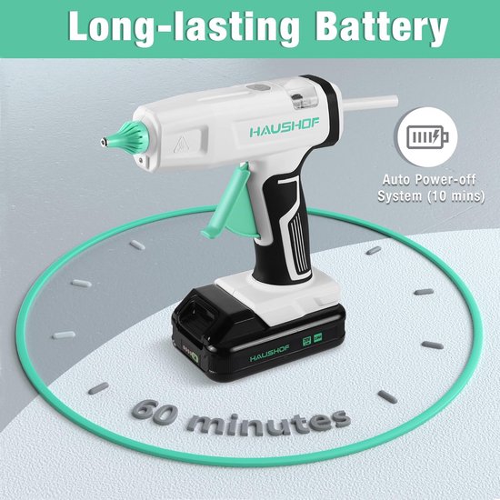 Draadloos lijmpistool 20W werkt op batterijen, siliconenpistool met 30