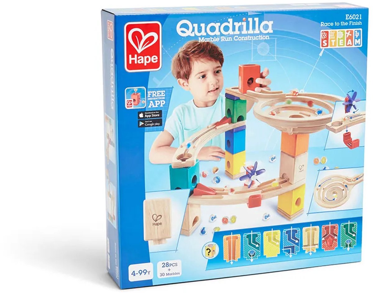 Hape Quadrilla Knikkerbaan Race to the Finish - 58-delige houten bouwset voor kinderen vanaf 4 jaar — afbeelding 18