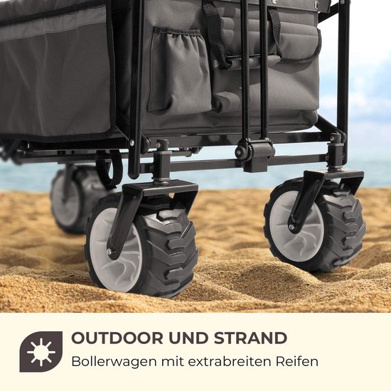 Opvouwbare Bolderkar met Extra Brede Banden en Veiligheidsgordels - Draagvermogen 70 kg van Merkloos — afbeelding 2