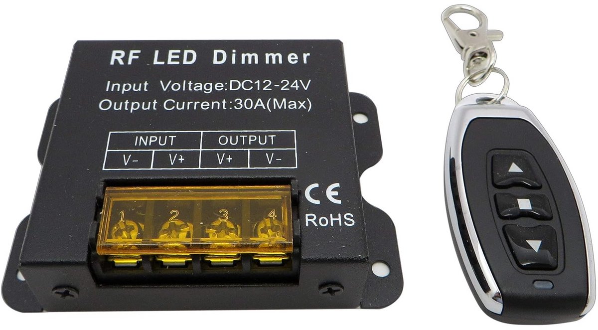 Draadloze LED Dimmer 12V DC met Afstandsbediening voor LED Verlichting en Strip