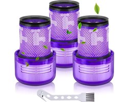 Drie HEPA-filters Geschikt voor Dyson V12 Detect Slim Absolute/Absolute+/Extra stofzuigers, vervangingsfilters Geschikt voorDyson V12 Slim Absolute/Complete/Motorhead stofzuigers, drie stofzuigerfilters en één reinigingsborstel.