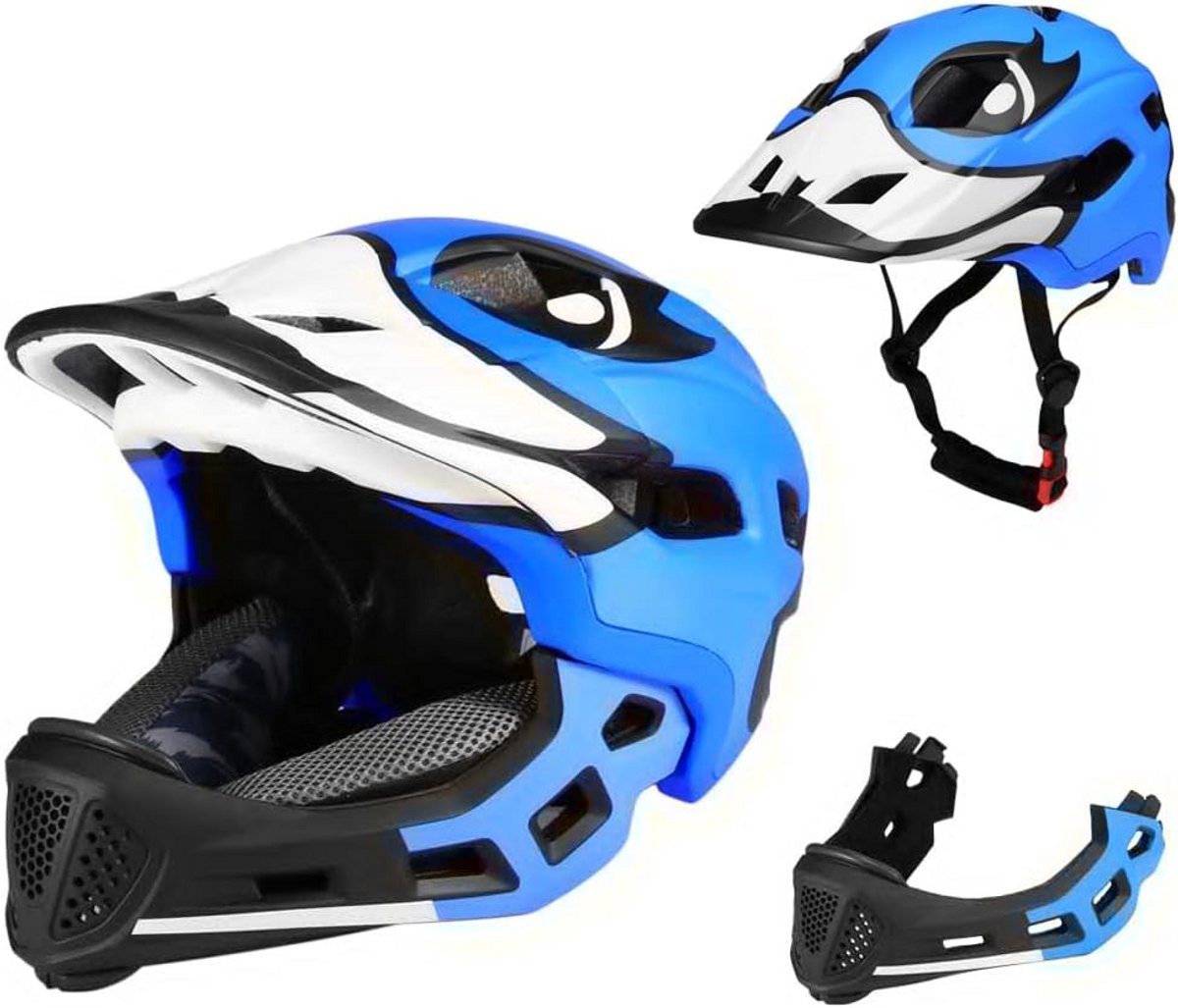 Kindersporthelm Full-Face Fietshelm voor Jongens en Meisjes 50-56 cm