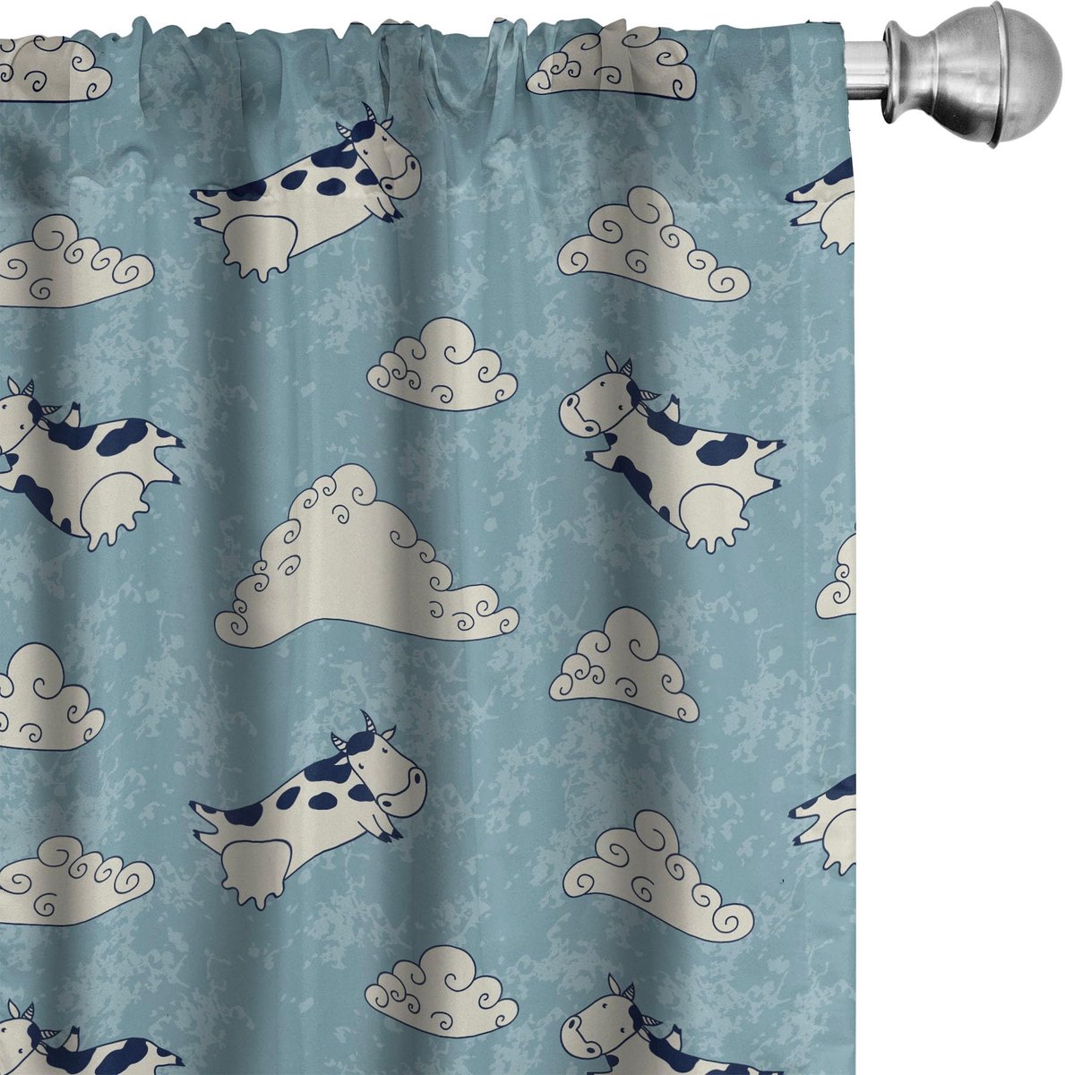 ABAKUHAUS Kleutergordijnen – 2x75x175 cm – Mikrofaser – Halve verduistering Blauw