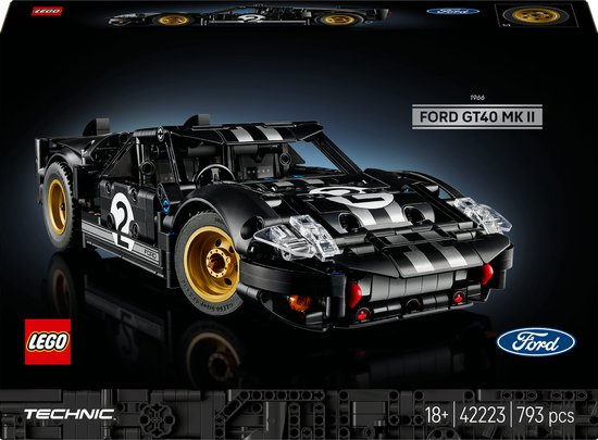LEGO Technic 1966 Ford GT40 MKII Racewagen - Vintage Auto Bouwpakket voor Volwassenen - 42223