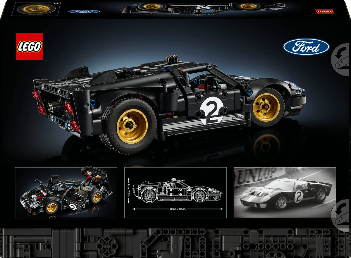 LEGO Technic 1966 Ford GT40 MKII Racewagen - Vintage Auto Bouwpakket voor Volwassenen - 42223 — afbeelding 9