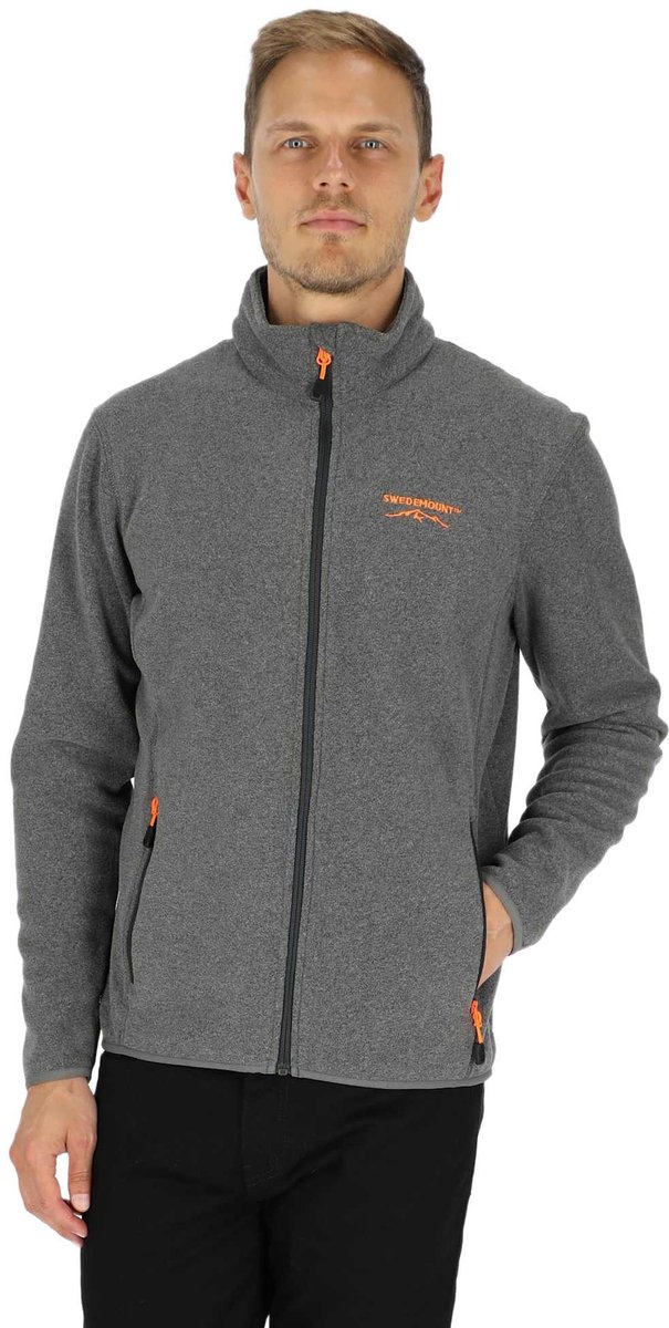 Swedemount Tromsö Fleece FL LS FZ – Heren wandeljas – 2XL Charcoal Melange