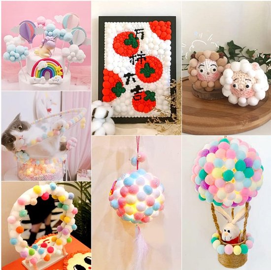 144 Kleurrijke Mini-pompons – 15 Mm, Perfect Voor Knutselen En Decoreren