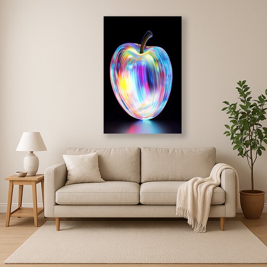 Lichtspoor appel – plexiglas – wandkunst – Glasschilderij – 70x105 cm