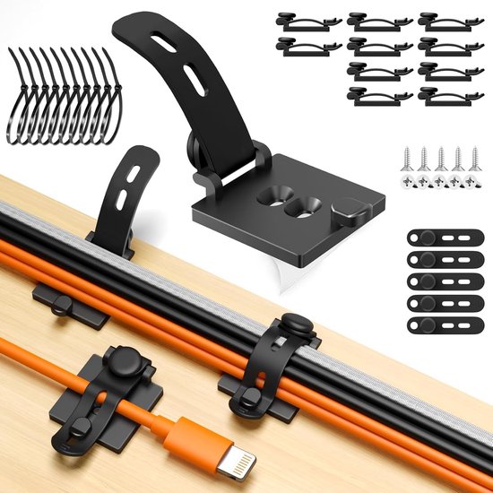Zelfklevende Kabel Organizer Clips met Verstelbare Bandjes voor Bureau