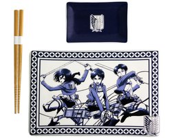 Attack on Titan Ceramic Sushi Set with Chopsticks