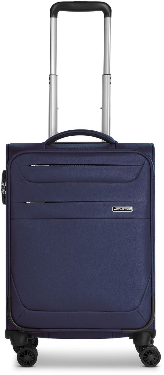 Worldpack Chicago 4 wielen Cabinewagen S 55 cm - Zachte bagage - TSA slot - dark-blue