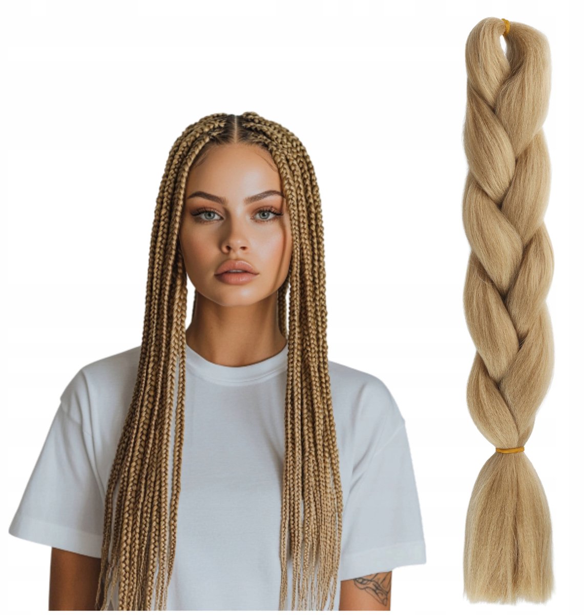 Poniks Haar Synthetische Vlechten Gehechte Dreads VLECHTJE BLOND - 100 gram - Synthetisch haar - Dreadlocks