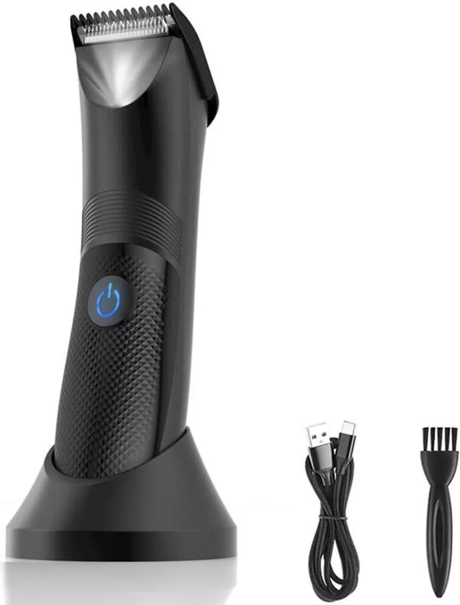 Draadloze elektrische trimmer voor mannen met LED-verlichting, waterdicht, geschikt voor nat en droog gebruik, afwasbaar scheerblad voor het verwijderen van beenhaar.