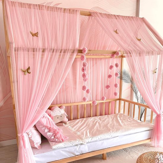 Huisbed Hemelbed Roze voor Kinderkamer