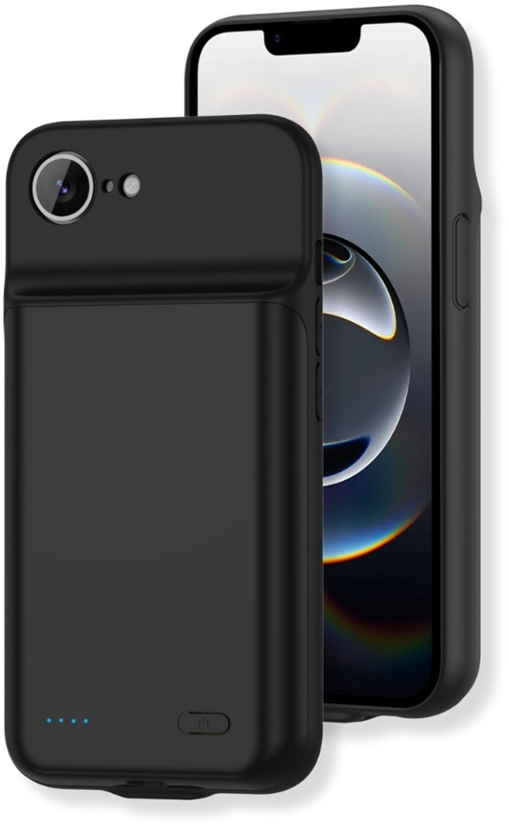 Lunso Geschikt voor iPhone 17e / Geschikt voor iPhone 16e case - Powerbank hoesje 7000 mAh - Zwart