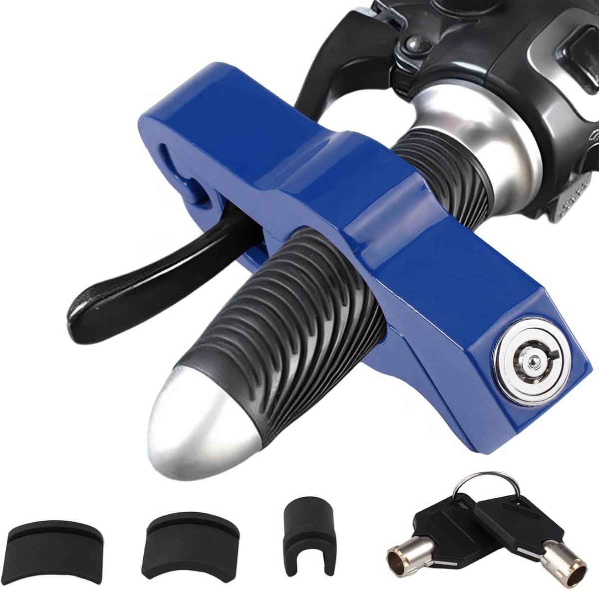 Robuste Motorfiets Slot - Aluminium Legering Remschijf Slot - Verstelbaar Motorhandvat Slot - Universeel E-Scooter Slot met 2 Sleutels voor Scooter Moped Fiets ATV's
