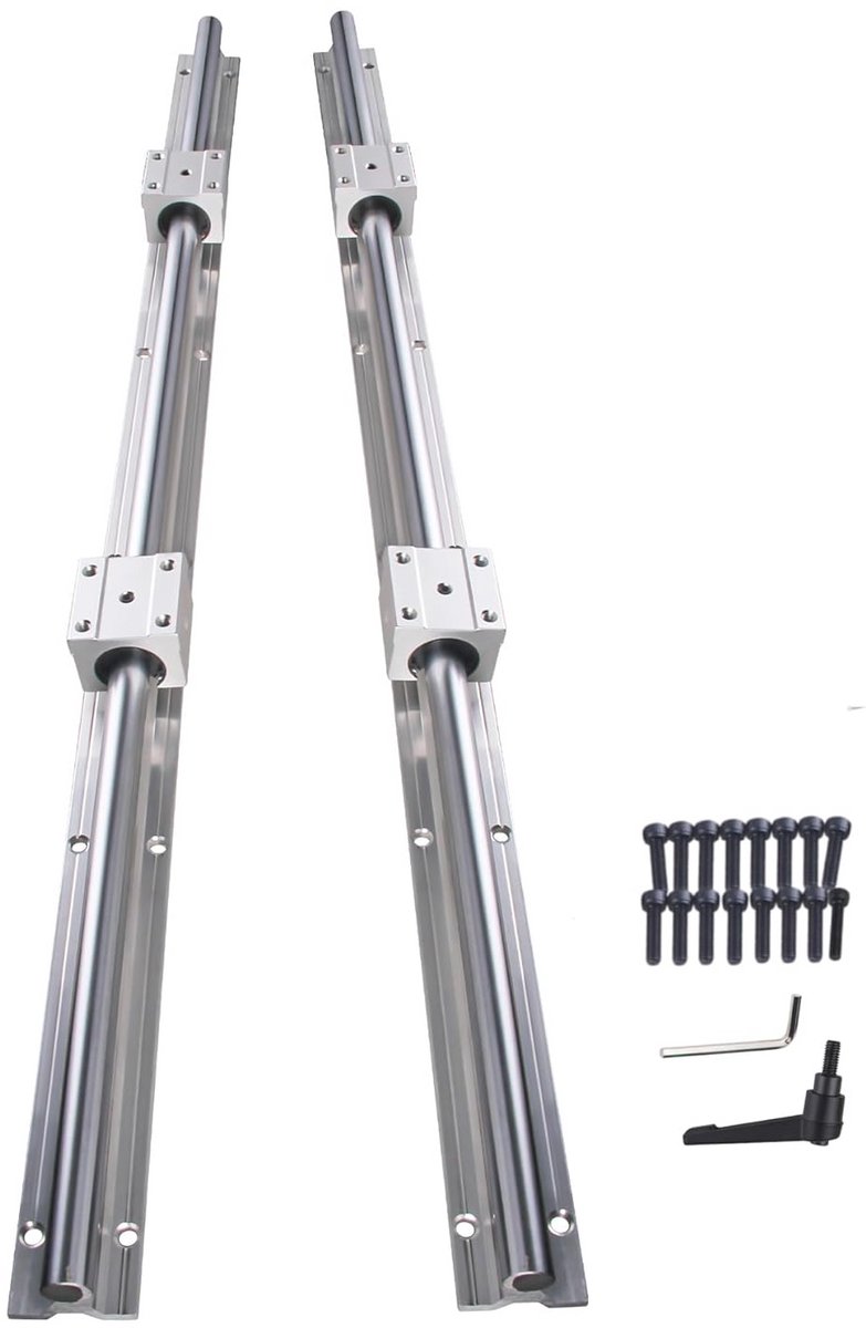 2 Stuks SBR16 Lineaire Geleiding van 1500 mm met Handgrepen en 4 SBR16UU Wagenblokken