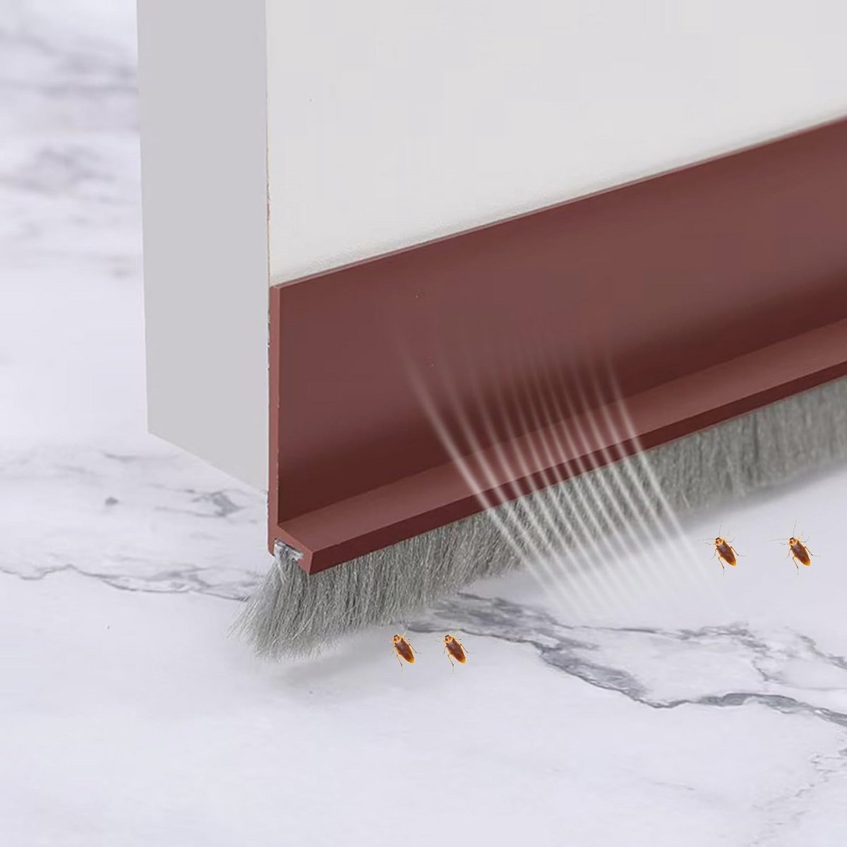 Zelfklevende Tochtstopper met Borstel voor Deuren - 100 cm - Effectieve Deurafdichting