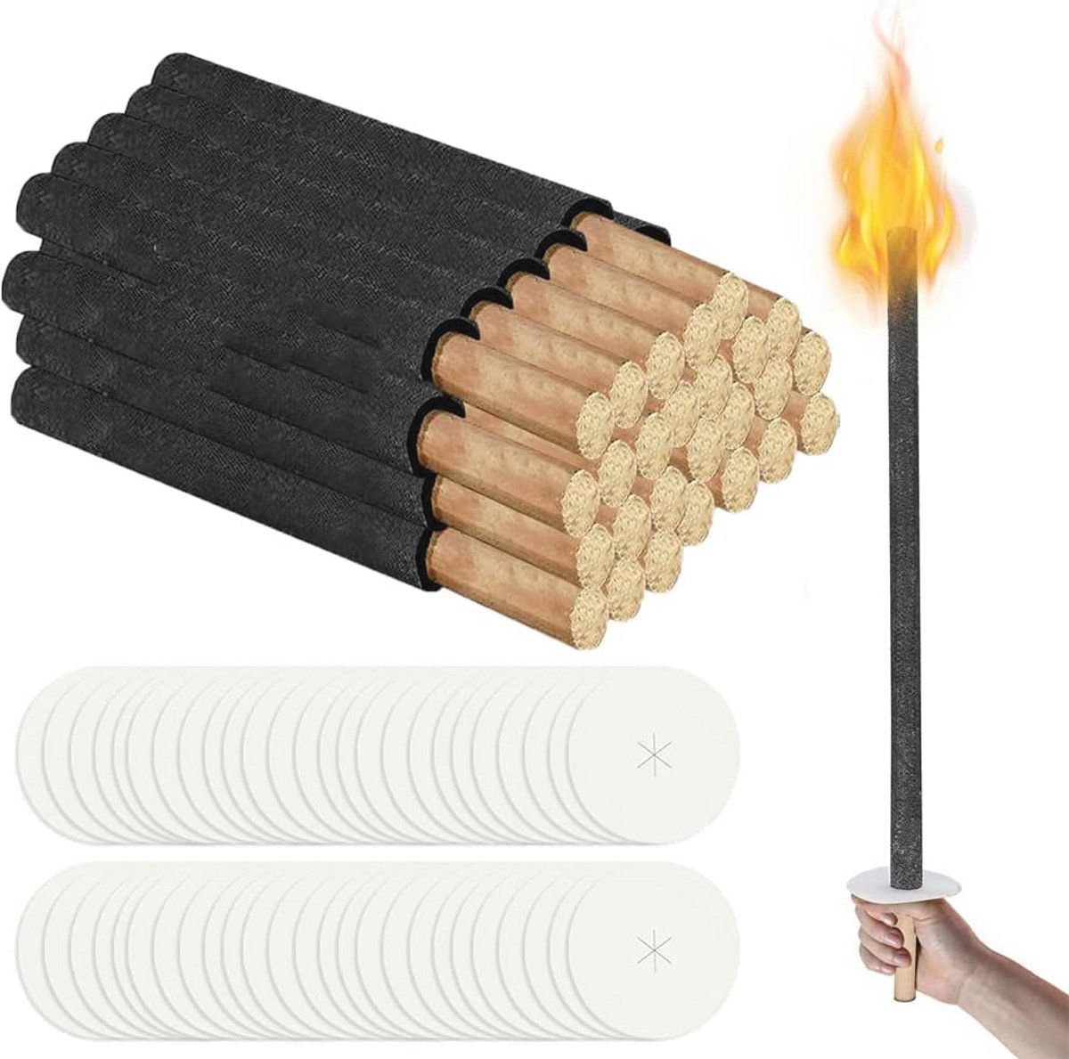 Wasfakkels voor Buiten - 45 Min Brandtijd voor Feesten en Tuin
