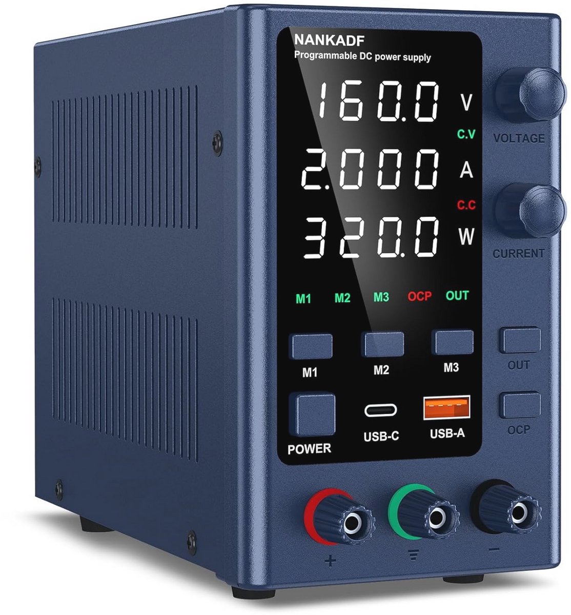 Tafelvoeding 0-160V/0-2A met LED-display en Gegevensopslag