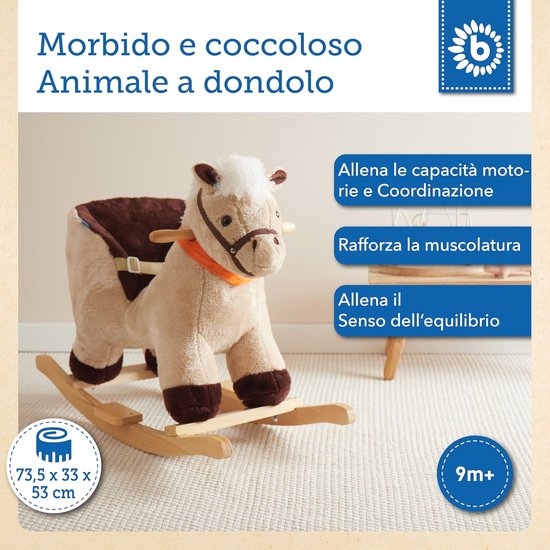 Pluche Schommeldier Paard voor Baby's - Hobbelpaard vanaf 9 maanden van Merkloos — afbeelding 3